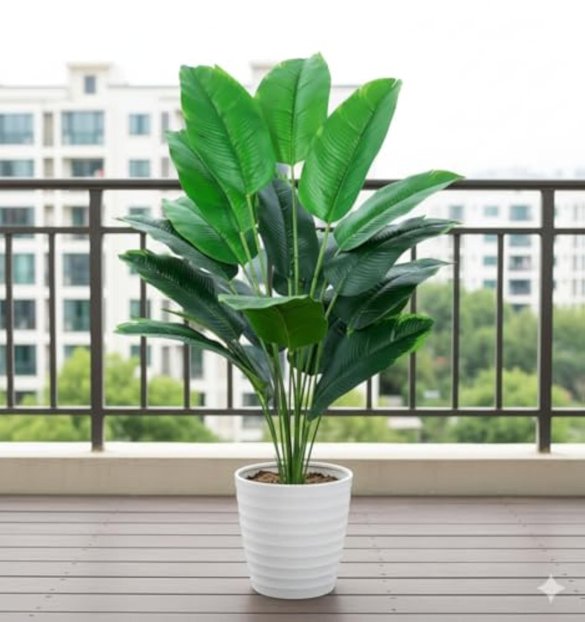Artificial Tropical Plant with Large Leaves, 80 cm Tall